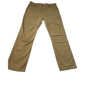 Eddie Bauer Mens Tan Canvas Work Pants Straight Leg 36x34 Tool Pocket 0346